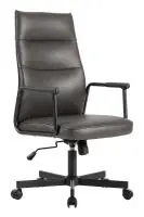 Кресло для руководителя Riva Chair Sten W-263H Темно-серая экокожа